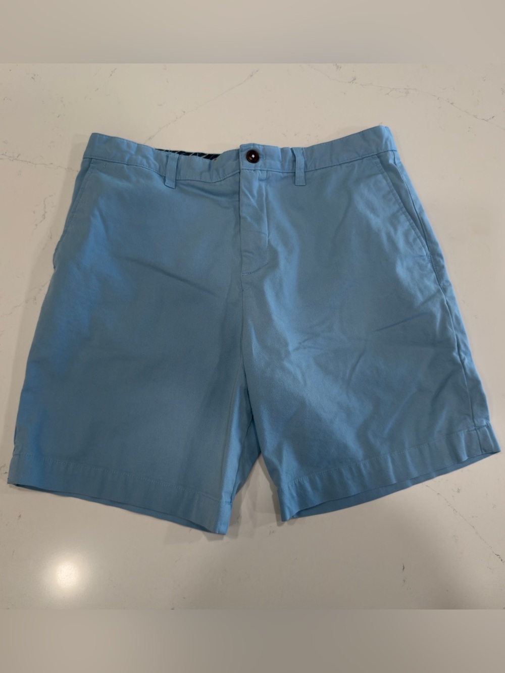 Ted Baker Sky Blue Flat Front Chino Shorts - 32